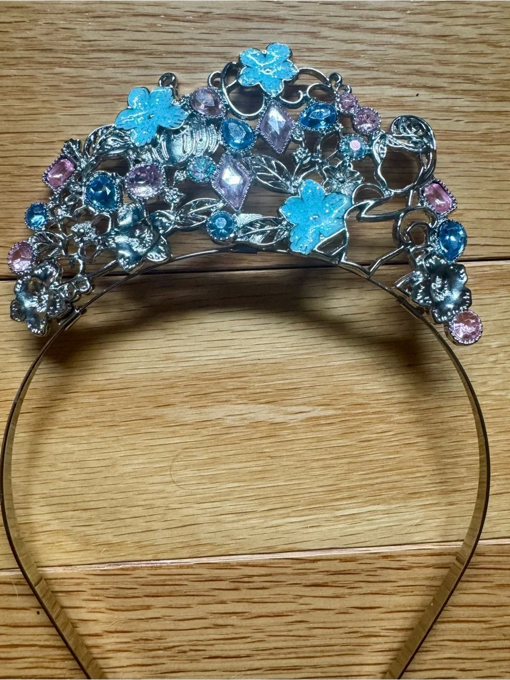 Disney Blue and Pink Floral Crystal Princess Tiara Headband